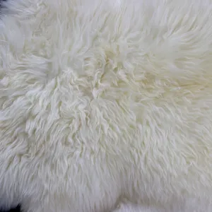 Fabricante de China al por mayor de lujo peludo grueso material de piel de oveja genuina