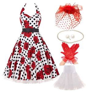 Robe rétro florale vintage Halloween 6Pcs pour femmes pour Derby Tea Party YTHC-026 - Product Image 2