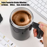 Tasse à café automatique à agitation magnétique, tasse à café de voyage en acier inoxydable avec couvercle