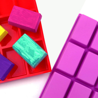 Échantillon gratuit Moule à gâteau en silicone à 9 cavités en forme de rectangle Moules à savon faits à la main en silicone avec logo