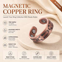 Joyería Magnética de Cobre Puro, Anillo de Terapia Magnética Ajustable, Fabricante de Joyería de Terapia Magnética Personalizada al por Mayor