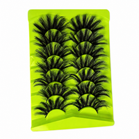 7 paires de faux cils 25 mm, courbure C, effet wispy, volume spectaculaire, lot économique, fibres synthétiques, vente en gros, marque privée
