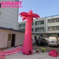 Décoration d'événements festifs, cocotier gonflable rose vif personnalisé, ballon géant en forme de palmier sur le thème de la plage