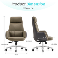 Chaise de conférence pivotante de luxe en cuir PU de qualité supérieure, robuste, pour PDG, dirigeant, bureau de direction