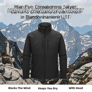 Chaqueta Casual con Capucha para Motocicleta, de Primavera, con Cuello Alto, Manga Regular, Tejido Softshell, Cortavientos, Impermeable, con Cremallera, al por Mayor - Product Image 2