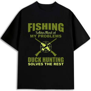 Camiseta de Pesca para Hombre, 100% Algodón, 180 g/m², Cuello Redondo, Estampado Frontal, Hecho en EE. UU., Corte Regular, Venta al Por Mayor - Product Image 1