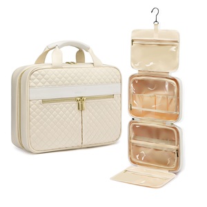 Étui de rangement de voyage pour cosmétiques avec logo personnalisé et rotation à 360°. Crochets rotatifs en forme de double U - Fermetures éclair en forme de Z - Matériel imperméable - Product Image 1