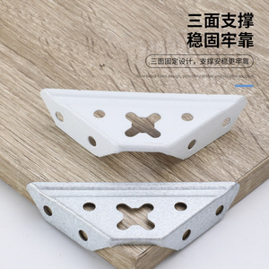 Support triangulaire en acier laminé à froid de 5 mm, plaqué blanc, en forme de croix, pour support d'angle d'armoire - Product Image 1