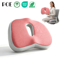 Coussin de siège ergonomique en mousse à mémoire de forme pour le coccyx, pour soulager les douleurs du coccyx, base antidérapante
