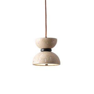 Travertine Pendant <b>Lamp</b> Round <b>LED</b> Single-Head Hotel Guesthouse <b>Lighting</b> - Product Image 5