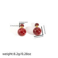 Boucles d'oreilles clous Ancora pour femme en alliage rouge, résine unique avec goutte d'huile, style géométrique rétro, touche d'élégance automnale raffinée