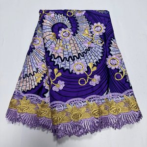 Nouvelle Arrivée du Fabricant : Tissus Antistatiques Tissés à Motifs Batik Africains Ankara, avec Appliques 3D Pailletées et Cire – 5 Yards - Product Image 2