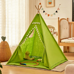 Tente en tissu lin-coton pour enfants, pour pique-nique en plein air, aire <span class=keywords><strong>de</strong></span> jeux intérieure, petite maison, château <span class=keywords><strong>de</strong></span> la <span class=keywords><strong>Reine</strong></span>, pour garçons et filles - Product Image 5