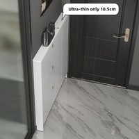 Meuble à chaussures ultra-fin en bois massif de 10 cm, multifonctionnel, moderne, pour l'entrée, organisateur de rangement pour petits espaces