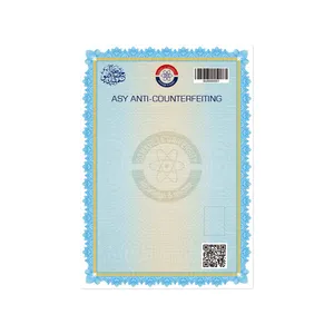 Customized Certificate Of Authenticity Anti-Counterfeiting Security Paper Invisible Fluorescence Embossed Guilloche Printing