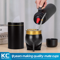 Les kits Yerba Mate personnalisés d'Argentine comprennent une gourde impériale en cuir de 200ml avec brosse de nettoyage Bombilla Conteneur thermos
