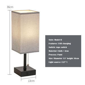Luz de mesa LED Lámparas de mesa de tela Lámpara de escritorio LED Luz de noche Lámparas de carga inalámbrica Tela nórdica Atenuación de mesa Decoración de dormitorio - Product Image 5