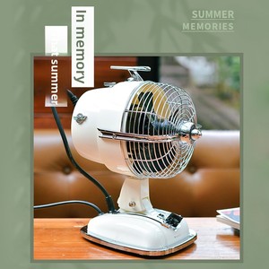 IMASU 레트로 테이블형 선풍기 무소음 공기 순환 150mm 날개 직경 아로마테라피 1등급 에너지 효율 AC - Product Image 2