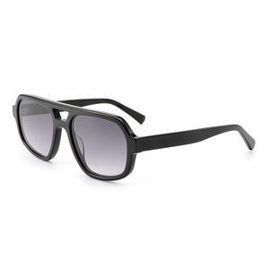 Custom Logo 2026 Fashion <b>Men</b> Women Double Bridges Big Frame <b>Sunglasses</b> UV400 Pilot <b>Square</b> Acetate Sun Glasses for Unisex - Product Image 6