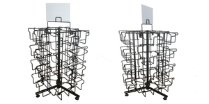 Wholesale <strong>Customized</strong> <strong>Countertop</strong> 360 Degree Rotating Greeting Card <strong>Display</strong> Rack 32 Wire Pockets Metal Stand - Product Image 6