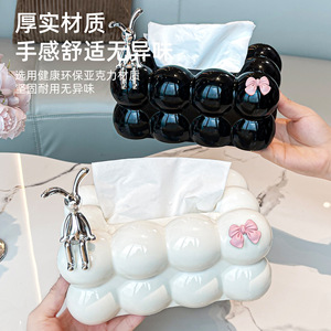 Caja de pañuelos creativa con diseño de conejo para sala de estar, baño, coche, decoración del hogar, material PP, pañuelos extraíbles - Product Image 1