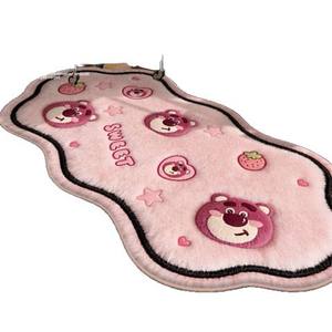 Tapis en fausse fourrure d'animaux de dessin animé mignons, forme extraterrestre, antidérapant, décoration intérieure pour chambres de filles, tapis de chevet, hiver 2025 - Product Image 1