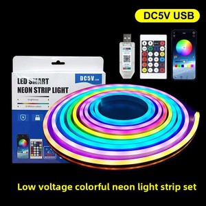 Bande lumineuse LED flexible contrôlée par circuit intégré, synchronisée au son de la musique, lumière néon RGB, application intelligente, lumières colorées pour la <span class=keywords><strong>maison</strong></span> - Product Image 5
