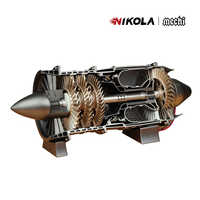 Modèle d'assemblage de moteur d'avion de chasse moderne Nikolatoy ornements Design abstrait en métal pour les occasions d'anniversaire