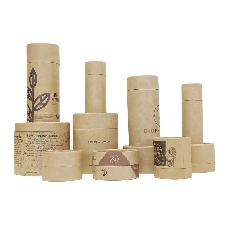 Écologique Emballage Kraft Brillant À Lèvres Bouteilles Stylo Personnalisé Papier Tubes pour Cosmétique Soins De La Peau