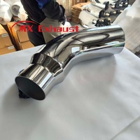 Embout d'échappement incurvé en acier inoxydable chromé poli 4-8 pouces, embout de tuyau arrière courbé pour modification d'échappement de camion et de pick-up