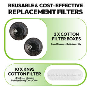 Masque à gaz demi-visage réutilisable OAK HR-02 avec lunettes de sécurité et bouchons d'oreilles, certifié CE, <span class=keywords><strong>filtre</strong></span> à charbon actif remplaçable pour les produits organiques - Product Image 3