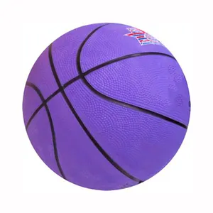 cheap wholesale logo printed color rubber custom color small size mini purple basketball ball