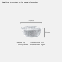 Boîte ronde en aluminium de 450 ml (15 oz) de qualité alimentaire, jetable, résistante au four, pour la cuisson de tartelettes aux œufs et de desserts, directement de l'usine