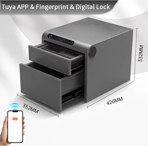 Coffre-fort intelligent CEQSAFE à écran tactile avec empreinte digitale, boîte de sécurité électronique à double couche avec mot de passe numérique - Product Image 3
