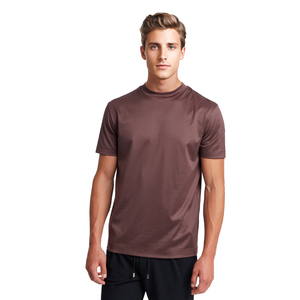 Wholesale 100% Cotton Knitted Custom Logo Lifestyle Casual Breathable & Quick Dry Short Sleeve Premium Shine T-Shirts for Men - Product Image 6