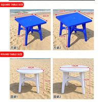 Table d'extérieur en plastique démontable pour le rangement, 80*80*70 cm, idéale pour l'adaptation sur les sites touristiques et les restaurants en plein air