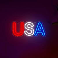 Enseigne néon LED USA, décoration murale, intensité réglable, alimentation CA, couleurs personnalisables, étanche IP65, pour maison, entreprise, bureau, mariage, taxi, voiture