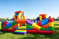 Lilytoys Grand château gonflable commercial pour enfants, utilisation intérieure/extérieure