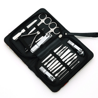 Kit de manucure et pédicure professionnel 16 pièces avec étui en cuir – Outils et coupe-ongles