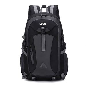 Sac à dos de sport décontracté grande capacité 40L avec impression de logo personnalisé, en polyester imperméable avec fermeture éclair, idéal pour le camping, la randonnée, l'alpinisme et la mode. - Product Image 1