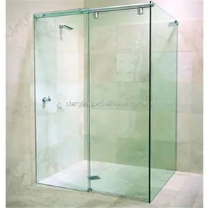 זכוכית שקופה מותאמת אישית דלת הזזה לבית מקלחת תא מקלחת