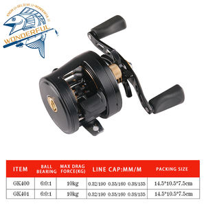 Hochwertige schwarze 9 1BB CNC Aluminium legierung 10kg Max <span class=keywords><strong>Drag</strong></span> Salzwasser Bait casting Troll ing Drum Reel - Product Image 3