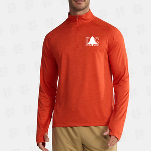 Chaqueta Deportiva Ligera con Logotipo Personalizado Serigrafiado al por Mayor, Chaqueta Deportiva Transpirable de Secado Rápido para Hombre, Sudadera con Cierre de Cremallera de un Cuarto - Product Image 3