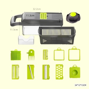 Cortador de Verduras Multifuncional, Rebanador y Picador de Verduras, Juego de Utensilios de Cocina de Silicona, Gadget de Cocina de Acero Inoxidable - Product Image 3