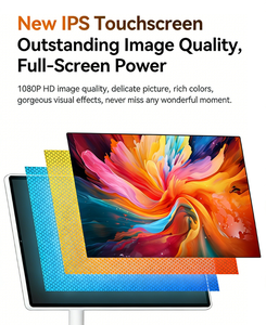 Moniteur portable tactile Android 15 de 21,5 pouces FHD IPS rechargeable avec support rotatif et réglable en hauteur pour jeux, vidéoconférence, 64 Go - Product Image 4