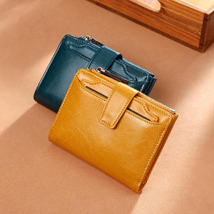Portefeuille court en cuir de vache véritable Andong, nouvelle mode, RFID, pour femmes et filles, super tendance, porte-cartes pour femmes, portefeuilles rétro - Product Image 4