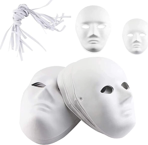 Maschera artigianale bianca artigianale con maschera bianca per il viso verniciabile con vernice per le vacanze - Product Image 2