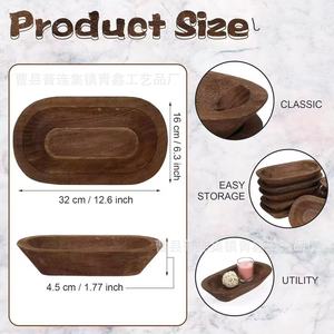 Wooden <b>Storage</b> <b>Tray</b> Oval Shape For Desk Organization And Snack Display - Product Image 5
