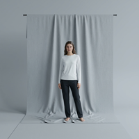 Tissu uni en maille tricotée 55% Rayonne 45% Polyester, 150 GSM, largeur 62/63 pouces, faible rétrécissement, ultra-doux, tombé fluide, pour robes, chemisiers et vêtements féminins