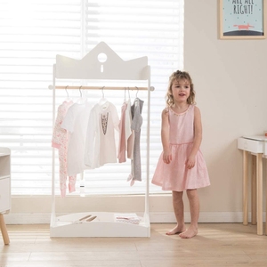 Appendiabiti in Legno Bianco, Arredamento per <span class=keywords><strong>Cameretta</strong></span>, Mobile per Vestiti dei Bambini, Alto Portabiti in Legno - Product Image 2